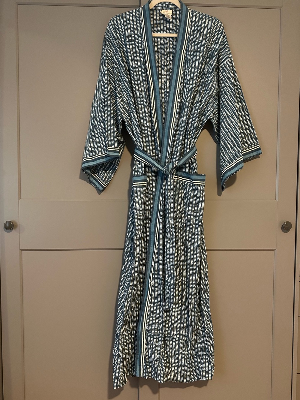 Anokhi Kimono Style Robe with Waist Tie